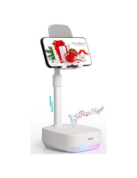 Soporte Ajustable para Teléfono Móvil OLES con Altavoz Bluetooth y Luz LED