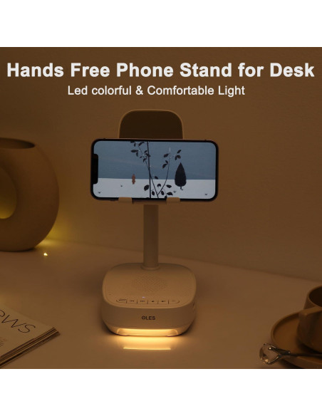 Soporte Ajustable para Teléfono Móvil OLES con Altavoz Bluetooth y Luz LED