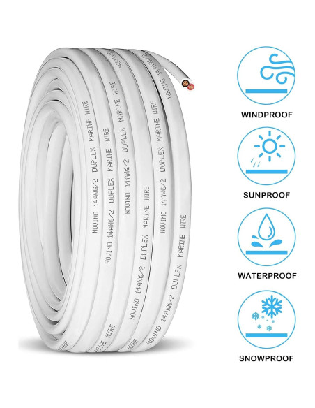 Cable Marino Dúplex 14 AWG 30.48 m Cobre Estañado NOVINO