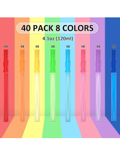 Paquete de 40 Varitas de Burbuja Grande Inscraft 35.56 cm 2