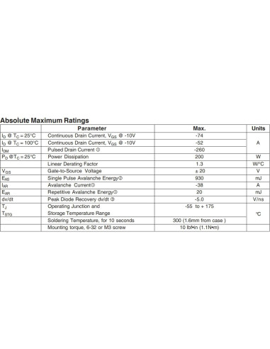10 Transistores Mosfet IRF4905 P Canal 74A 55V TO-220