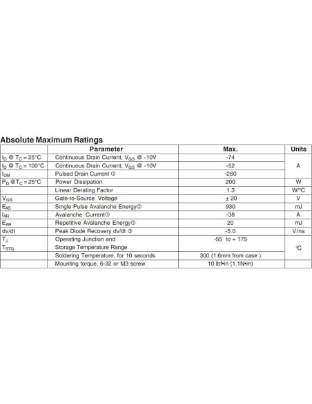 10 Transistores Mosfet IRF4905 P Canal 74A 55V TO-220