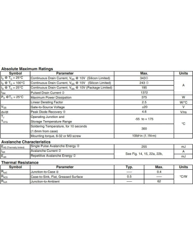 5 Transistores MOSFET N Canal IRLB3034 Bridgold 195A 40V TO-220