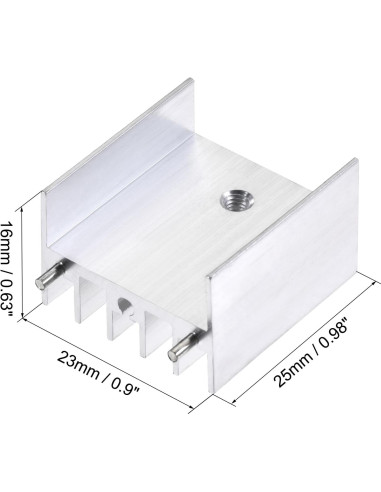 Disipador de Aluminio TO-220 uxcell 25x23x16mm 20pcs