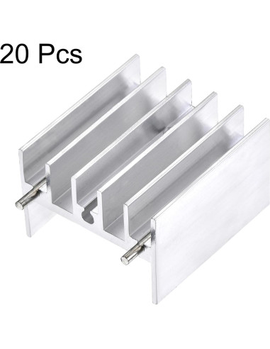 Disipador de Aluminio TO-220 uxcell 25x23x16mm 20pcs