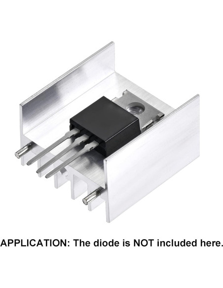 Disipador de Aluminio TO-220 uxcell 25x23x16mm 20pcs