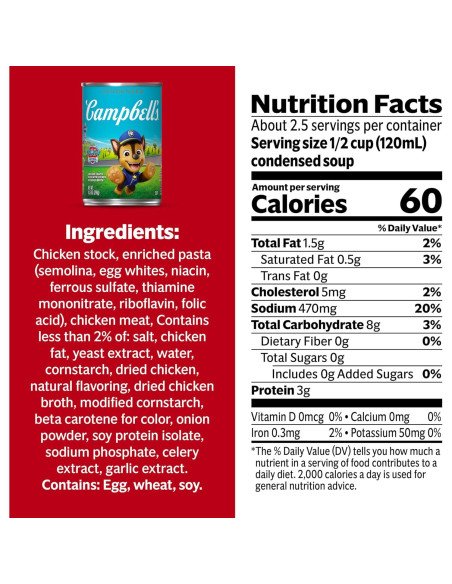 Sopa Infantil Condensada Campbell's Paw Patrol 12 Latas 10.5 oz