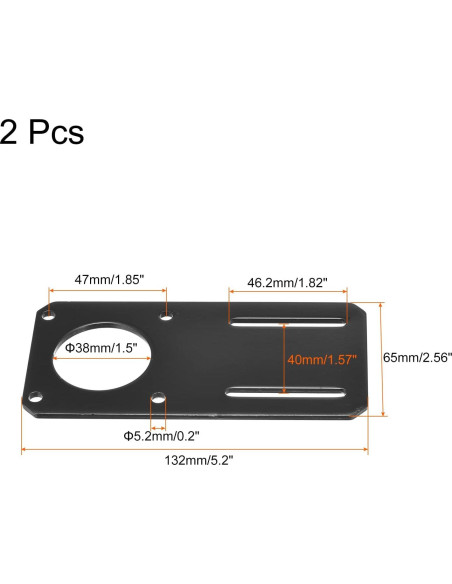 Soporte de Motor MECCANIXITY 132x65mm para NEMA 23 - 2 Piezas