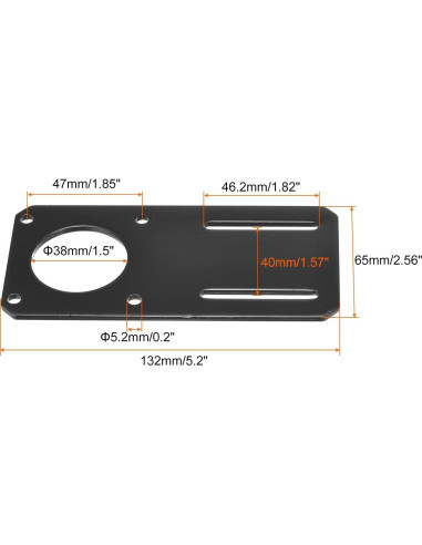 Soporte de Motor MECCANIXITY 132x65mm para NEMA 23 Negro