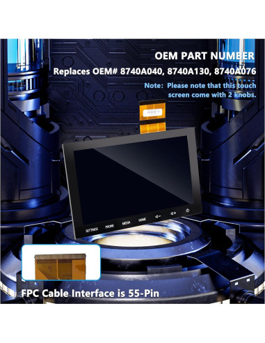 Pantalla Táctil 8" Reemplazo Mitsubishi Outlander Sport 2019-2022