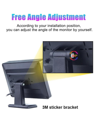 Monitor de Respaldo B-Qtech LCD TFT 4.3" para Coche