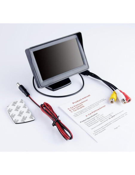 Monitor de Respaldo B-Qtech LCD TFT 4.3" para Coche