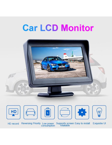 Monitor de Respaldo B-Qtech LCD TFT 4.3" para Coche