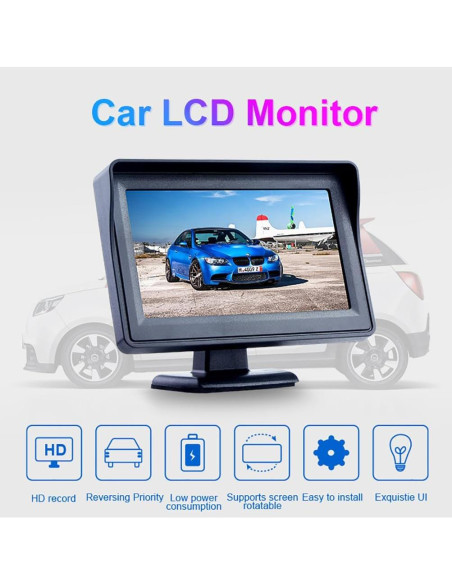 Monitor de Respaldo B-Qtech LCD TFT 4.3" para Coche