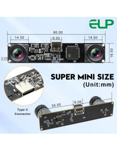 Módulo de Cámara USB ELP Monocromático 800P 120fps Sin Distorsión 2