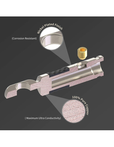 Terminales de Anillo 8 AWG ROCKRIX - Paquete de 4 (2 Rojos, 2 Negros)