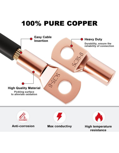 Kit de Conectores de Terminales de Cable Sanuke 260pcs Cobre