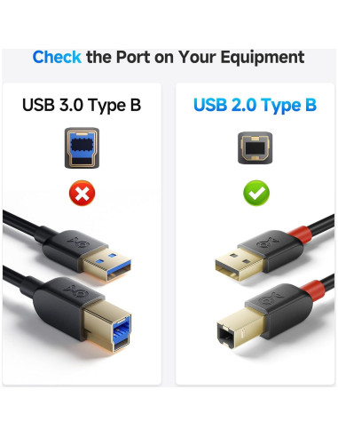 Paquete de 3 Cables USB A a B 4.57m Cable Matters