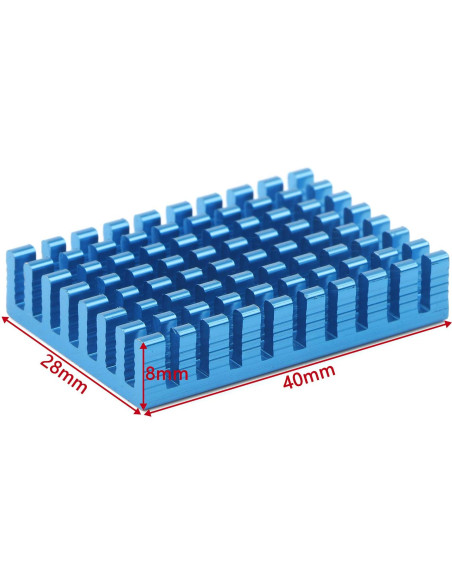 Disipador de Calor de Aluminio 10 Pcs 40x28x8mm Unxuey