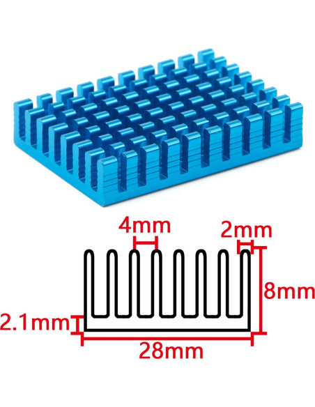 Disipador de Calor de Aluminio 10 Pcs 40x28x8mm Unxuey