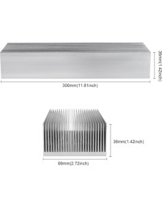 Disipador de Calor de Aluminio Manesi 300x69x36mm 27 Aletas 2