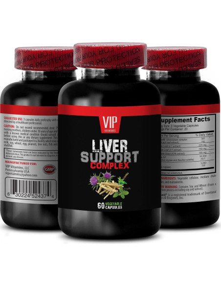 Suplemento Hepático VIP Vitaminas 120 Cápsulas Desintoxicante