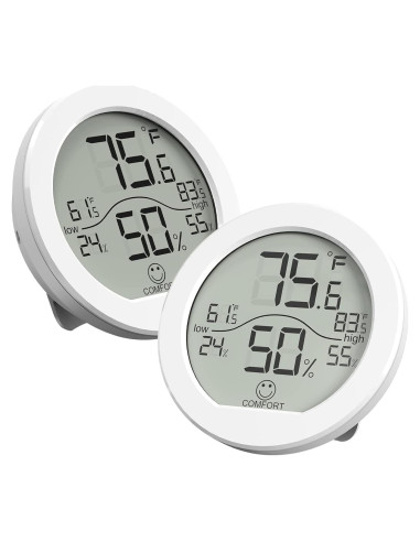 Higrómetro Termómetro SECRUI KR-TH1 Blanco - Paquete de 2