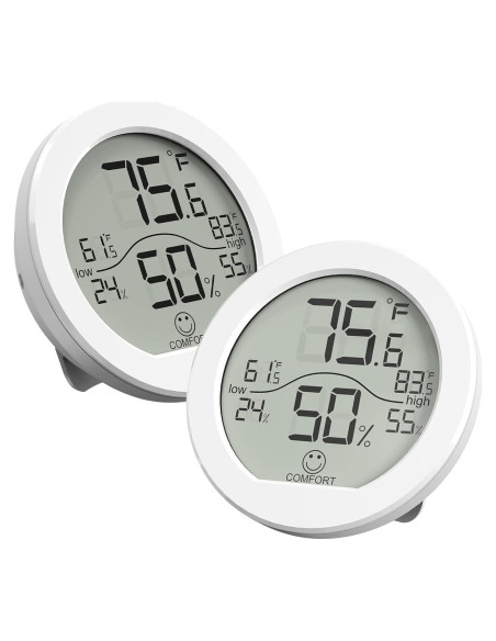 Higrómetro Termómetro SECRUI KR-TH1 Blanco - Paquete de 2