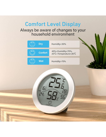 Higrómetro Termómetro SECRUI KR-TH1 Blanco - Paquete de 2