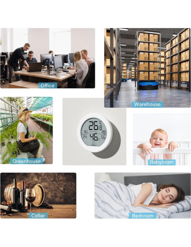 Higrómetro Termómetro SECRUI KR-TH1 Blanco - Paquete de 2