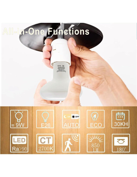 Bombilla LED LUXON 15W con Sensor de Movimiento Radar Dusk to Dawn