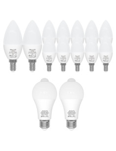 Bombillas LED con Sensor de Movimiento 9W y Candelabro 3000K