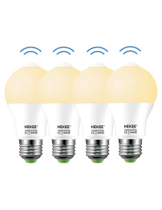 Bombilla LED HEKEE 9W E26 con Sensor de Movimiento PIR - 4 Paquetes