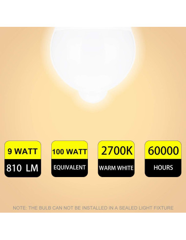 Bombilla LED HEKEE 9W E26 con Sensor de Movimiento PIR - 4 Paquetes