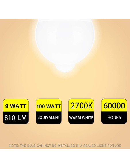 Bombilla LED HEKEE 9W E26 con Sensor de Movimiento PIR - 4 Paquetes