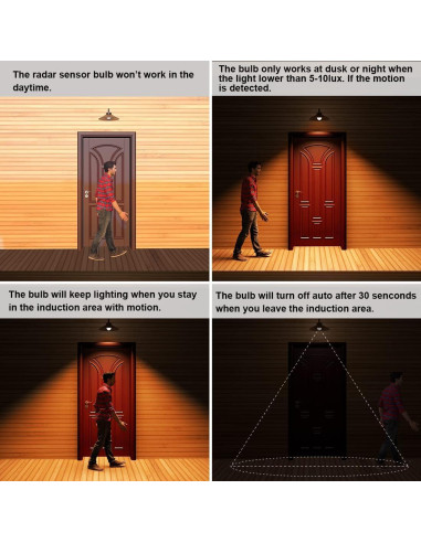 Bombillas LED LUXON con Sensor de Movimiento Radar 9W 6000K