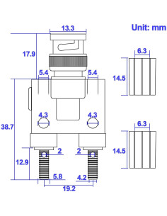 Adaptador BNC macho a 2 jack hembra banana onelinkmore 2