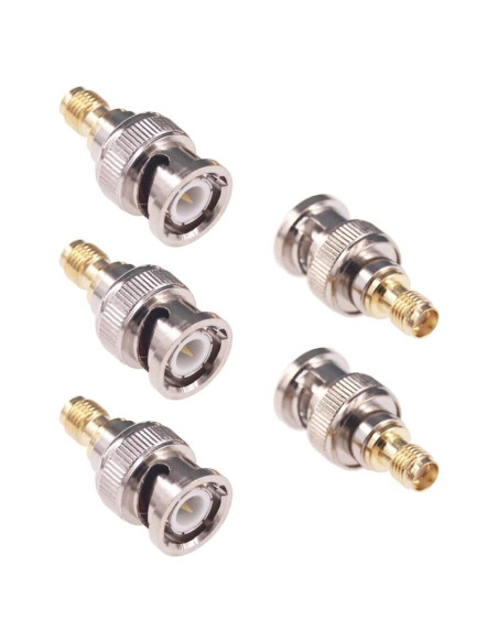 Adaptador Coaxial BNC Macho a SMA Hembra RF 5pcs