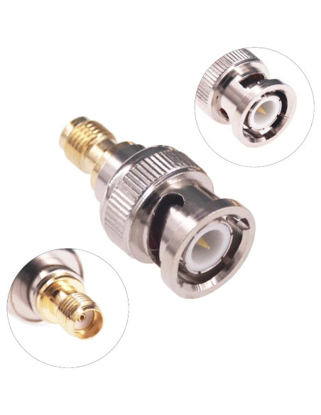 Adaptador Coaxial BNC Macho a SMA Hembra RF 5pcs