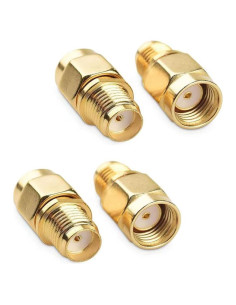 Adaptador Coaxial CORONIR 4 Pcs SMA F a RP-SMA M 36g