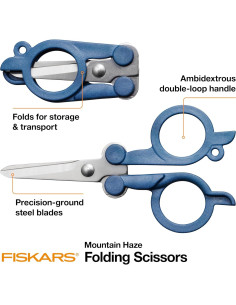 Tijeras Plegables Fiskars Mountain Haze - Aprobadas por TSA 2