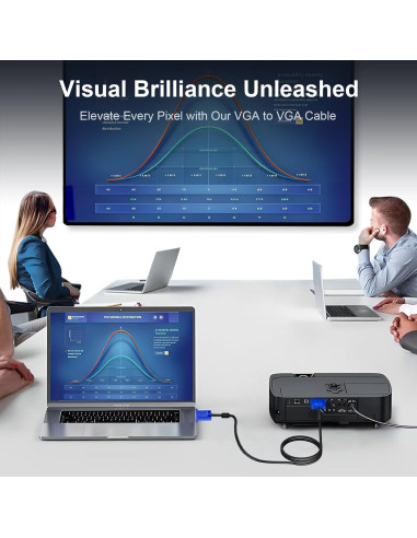 Cable VGA Macho a Macho 1.5m HYANGQU - 2 Pack HD