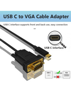 Cable USB C a VGA 1.83m Znoogrn Adaptador 1080P Compatible 2