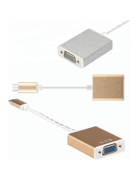 Adaptador USB-C a VGA 1080P Sonilco Rosa Dorado Adaptador USB-C a VGA 1080P Sonilco Rosa Dorado