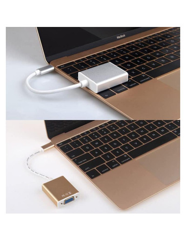 Adaptador USB-C a VGA 1080P Sonilco Rosa Dorado