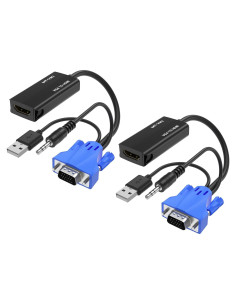 Adaptador MT-VIKI VGA a HDMI 1080P con Audio - 2 Paquetes