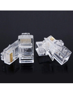1000 Conectores RJ-45 Cat6 Fjyikj para Cable Ethernet UTP 2