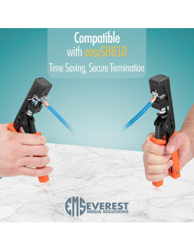 Conectores RJ45 Keystone Blindados Everest - Paquete de 6 - 90 Grados, CAT5e, CAT6, CAT6A, CAT7, hasta 10GB