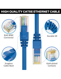 Cable Ethernet Cat5e Kxable 60.96m Azul RJ45 Flexible 2