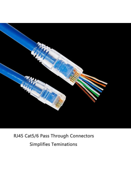 Conectores RJ45 blindados Cat5 Cat6 50 piezas PETECHTOOL Conectores RJ45 blindados Cat5 Cat6 50 piezas PETECHTOOL